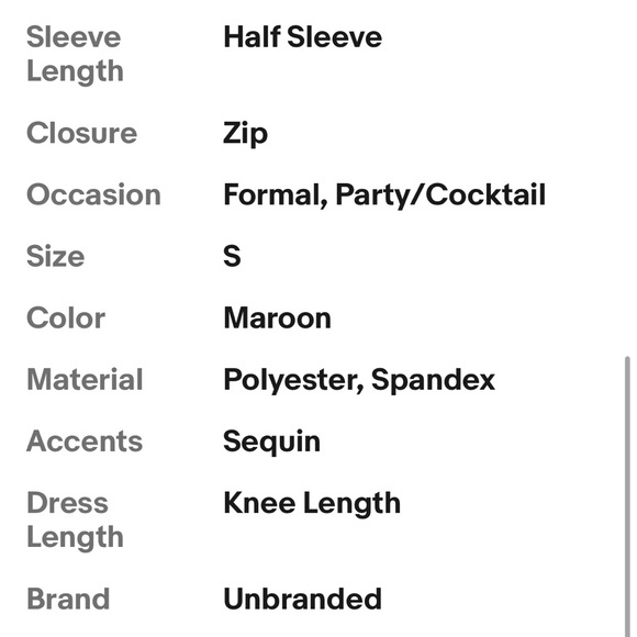 NWOT. Maroon. Party cocktail dress bodycon sequins. Stretches - Picture 7 of 14